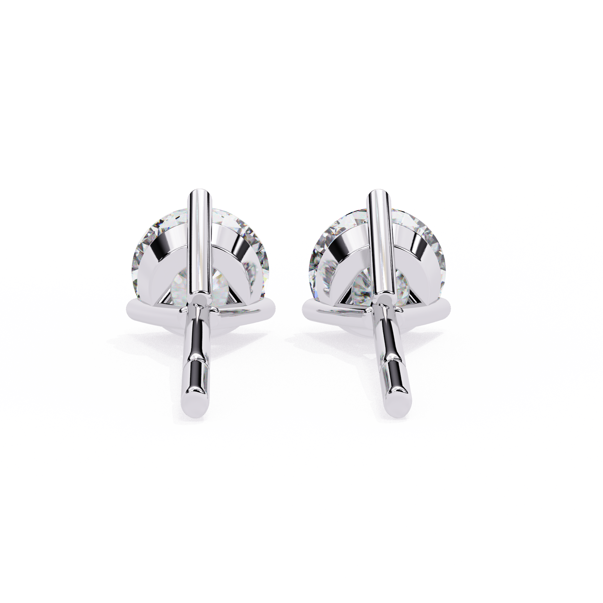 Solitairekart Stunning 2.57ct Round Cut Three Prong Natural Diamond Stud Earrings-H Color, VS1 Clarity